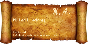 Muladi Adony névjegykártya